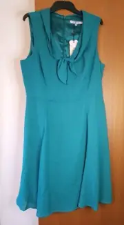 Review RE19DR255 Ladies Tiane Sleeveless Dress Emerald Green Size 16 New