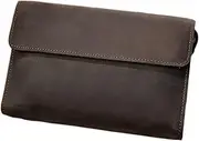 [Generic] Mens Clutch Bag Men's Wallet Clutch Leather Vintage Mobile Phone Bag Leather Handbag Clutch Bag Men Wrist Bag