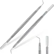 [Chumia] 2 Pieces Eyelash Lift Perm Tool Lash Separator Tint Tool Stainless Steel Metal Lash Lift Rods for Eyelash Eyebrow Perming Tinting Curling Extensions Supplies(Silver)