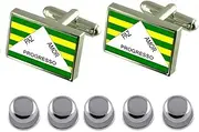 [Select Gifts] Shirt Dress Studs Ferros City Minas Gerais State Flag Cufflinks