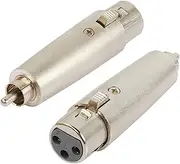 tunghey XLR to RCA male Adapter, RCA Male to 3 Pin XLR Female Connector, HiFi Durable Gender Changer Audio Converter Coupler for Mixer Recorder amplifiers etc.