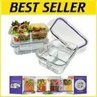 Oven Ready Glass Meal Prep Containers - 3 Compartment Storage for Healthy Eating