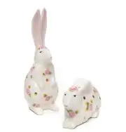 MACKENZIE CHILDS ROSY Bunny Salt and Pepper NIBwT