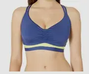 $96 Seafolly Women's Strappy Blue FCup Bralette Bikini Swim Top AUS 10 / USA 6