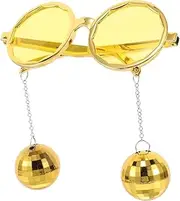 [CALLARON] Disco Ball Pendant Sunglasses for Parties Funny Retro Accessory for Bachelorette and Costume Events Eye Catching Design Unique present and Playful Style