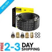 Multi-Purpose 25ft Kink-Free Pressure Washer Hose with M22 Connectors & Adapters