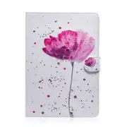 Purple Orchids Pattern Horizontal Flip Leather Case for Huawei MediaPad T5, with Holder & Card Slot & Wallet