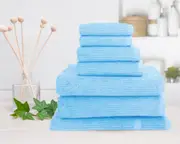 Shangri-la Linen 7/14 Piece 100% Cotton Ribbed Bathtowel Set