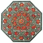 Green Marble Coffee Table Top Beautiful Design Inlay Work Indoor Table for Hotel