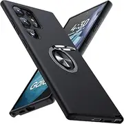 [ELEPIK] Invisible-Stand Series for Samsung Galaxy S21 Ultra Case with Ring Holder Kickstand, [Military Grade Drop Protection] Slim Phone Case, Black