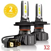 FANLESS High Low Beam LED Headlight Bulbs H4 9003 9000LM 80W White 6000K 2Set (for: Honda)