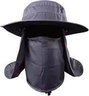 [ZTHUAYUAN] Anti-Ultraviolet Fishing Hat Protects Face and Neck Women's Outdoor Foldable Wide Brim (Color : D)