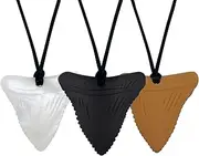 Panny & Mody Sensory Chew Necklaces, Silicone Pendant Chewable Jewelry for Boys, Girls, Kids, Adults with Anxiety, SPD, ADHD, Teething, Autism, and Oral Motor Needs (Pearl,Black,Khaki)