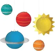 Amscan Blast Off Birthday Planets Paper Lanterns 5 Pieces