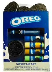 OREO Sweet Lip Set 4 Balms, 1 Lip Gloss, & 1 Molded Lip Balm NIB