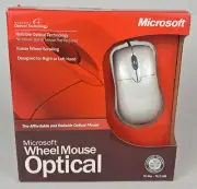 Microsoft Wheel Mouse Optical PC / MAC USB PS2 White New Free Shipping