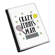 Crazy Tennis Man Passport Holder Cover Case Wallet - Funny Sport