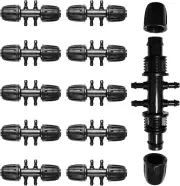 1/2 to 1/4 Irrigation Tee, 10P Drip Irrigation 4 Tee，1/2 Inch Anti-Drop Irrigati