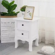 NNEDSZ French Bedside Table Nightstand White Set of 2