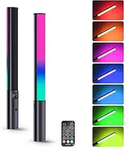 LUXCEO P400 RGB Handheld LED Video Light Wand Stick,360°full Colors LED Photography Light, Built-in Rechargable Battery and Remote Control,2500K-6500K Adjustable,for Photography TikTok YouTube