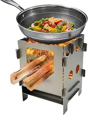 Wood Burning Camping Stove,Folding Wood Burning Stove - Outdoor Cooking Tool, Outdoor Equipment For Hiking Backpacking Picnic Travel Barbecue