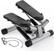 Mini Stepper Exercise Machine Stair Equipment with Resistance Bands LCD Monito