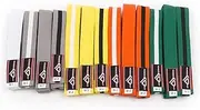 [KO Sports Gear] Brazilian Jiu Jitsu Belt - Knockout Label Youth BJJ Gi for Kids with Ranking Stripes Martial Arts Belts