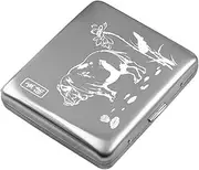 [Lorxilar] Cigarette Case Metal Cigarette Box, Portable Cigarette Case Holder for Women and Men to Hold 20 Cigarettes 84mm Regular Size,One Size,L