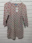 J McLaughlin Women's Light Blue Orange Pattern Front Pockets Tunic Top XS NWT