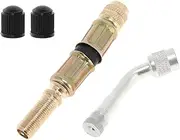 X AUTOHAUX 1set 135 Degree Copper Tire Valve Extension with Durable Plastic 75mm Tyre Valve Stem Extender for Car Motorcycle RV Truck Bike
