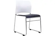 Buro Maxim Stackable Visitor Chair Black/White Chrome Frame