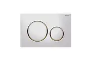 Geberit Sigma20KK Toilet Button White Plate Gold Trim for Concealed Cisterns 115.882.KK.1