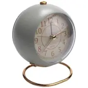 Silent Alarm Clock Bedside Small Table Clock Non Ticking Analogue Retro5257