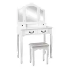 Artiss Dressing Table Mirror Stool Set Girls Vanity Makeup Desk Drawer Organizer