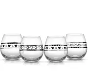 Disney Mickey Mouse Geo Picnic Stemless Wine Glasses Limited Edition Set Of 4