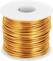 uxcell 12 Gauge Anodized Aluminum Craft Wire Bendable Bonsai Training Wire 98 Feet 2mm for Sculpting Crafts Wreath Floral Beading Jewelry Making, Yellow