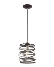 Livex Geometric Shade 1 Lt Bronze Mini Pendant