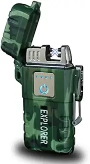 USB Rechargeable Dual Arc Plasma Lighter - Windproof Waterproof Flameless Electr