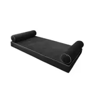 V5 Velvet Daybed Mattress Pillow Cover Complete Set Contrast Pipe Twin AD350