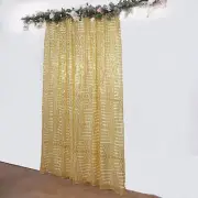 8ft x 8ft GOLD Geometric Sequin Photo Backdrop CURTAIN Drape Panel Party Events
