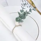 4pcs Napkin Holder Handmade Keep Tidy Artificial Eucalyptus Leaf Garland Napkin