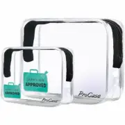 ProCase Clear Carry-On Travel Toiletry Bag, TSA Approved Airport Compliant