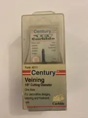 Century Drill & Tool 40111 Veining Router Bit, 1/8" /1/4" shank