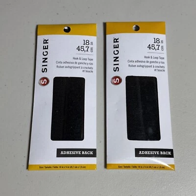 Singer Adhesive Back Hook Loop Tape 18" Each Lot of 2