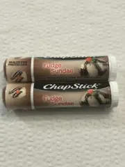 CHAPSTICK FUDGE SUNDAE Flavor Lip Balm Lot of 2 New & Sealed