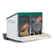 Homestead Essentials 2 Compartment Reverse Roll Out Chicken Nesting Box w/ Lids