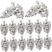 [TEHAUX] 50pcs Wolf Head Diy Charms Silver Pendant for Jewelry Making Keychain Charm