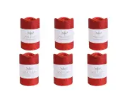 6x LVD Flameless Candle Medium Ruby Decorative Home/Lounge Decor 7.5x11.5cm