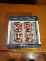 Thirstystone By Cambridge Moscow Mule Mug Shot Glasses, Set of 4, Rustcopper