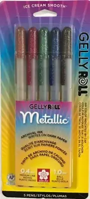 SAKURA GELLY ROLL 5 ICE CREAM SMOOTH GELLY ROLL METALLIC PENS ~CODE 57375-B13